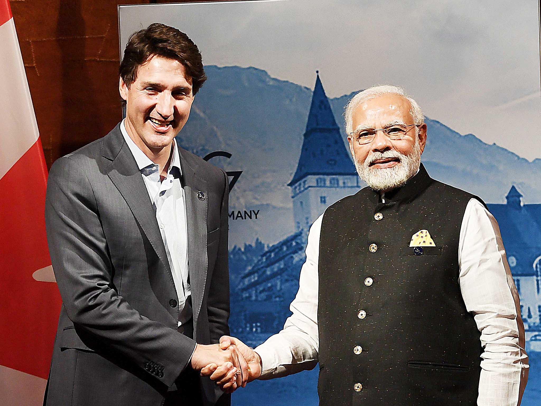 Prime Ministers @narendramodi and @JustinTrudeau meet on the sidelines of the G-7 Summit in Germany. They took stock of the India-Canada friendship and discussed ways to further strengthen it across various sectors.