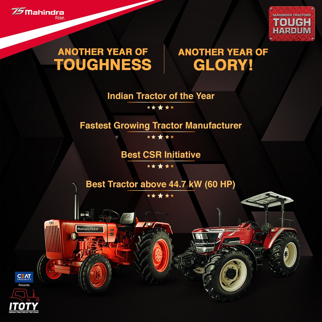Mahindra 575 DI XP Plus wins India Tractor of the Year 2022 award at ITOTY Awards