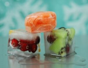 Fruit ice cube massage for pimples