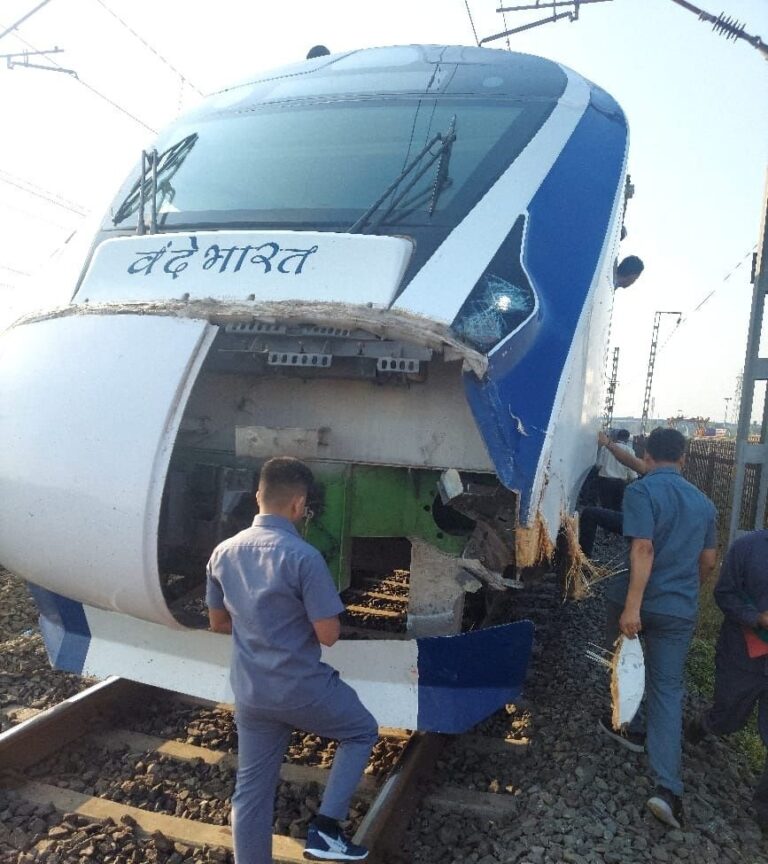 A cattle runover incident occurred with passing Vande Bharat train today near Atul in Mumbai Central division at 8.17 am.